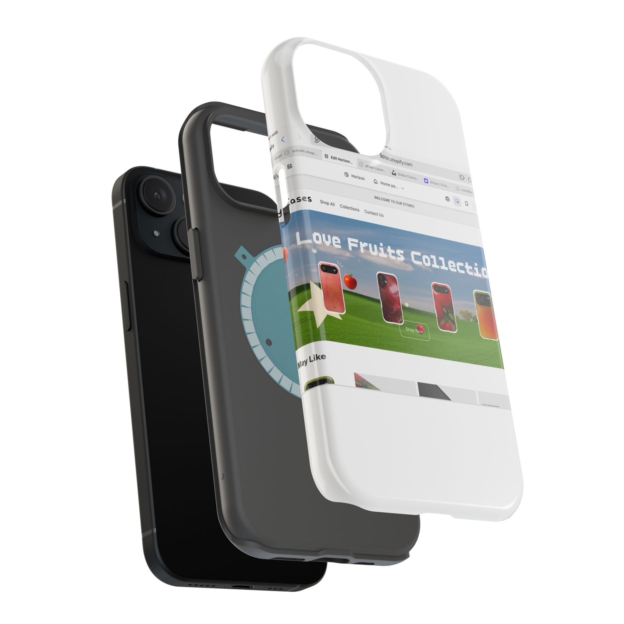 Impact-Resistant Magnetic Phone Case — Colorful Fruit Collection Graphic