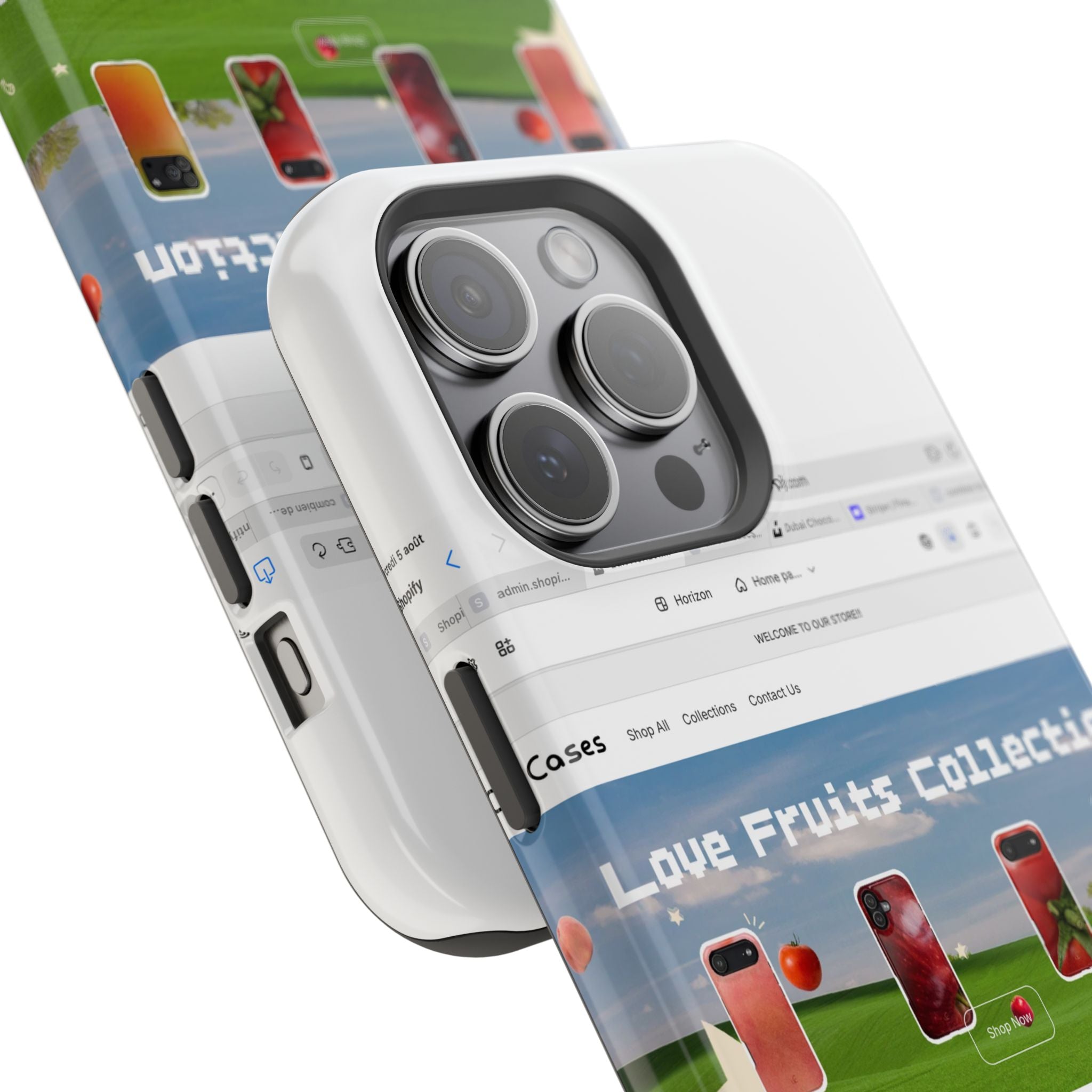 Impact-Resistant Magnetic Phone Case — Colorful Fruit Collection Graphic