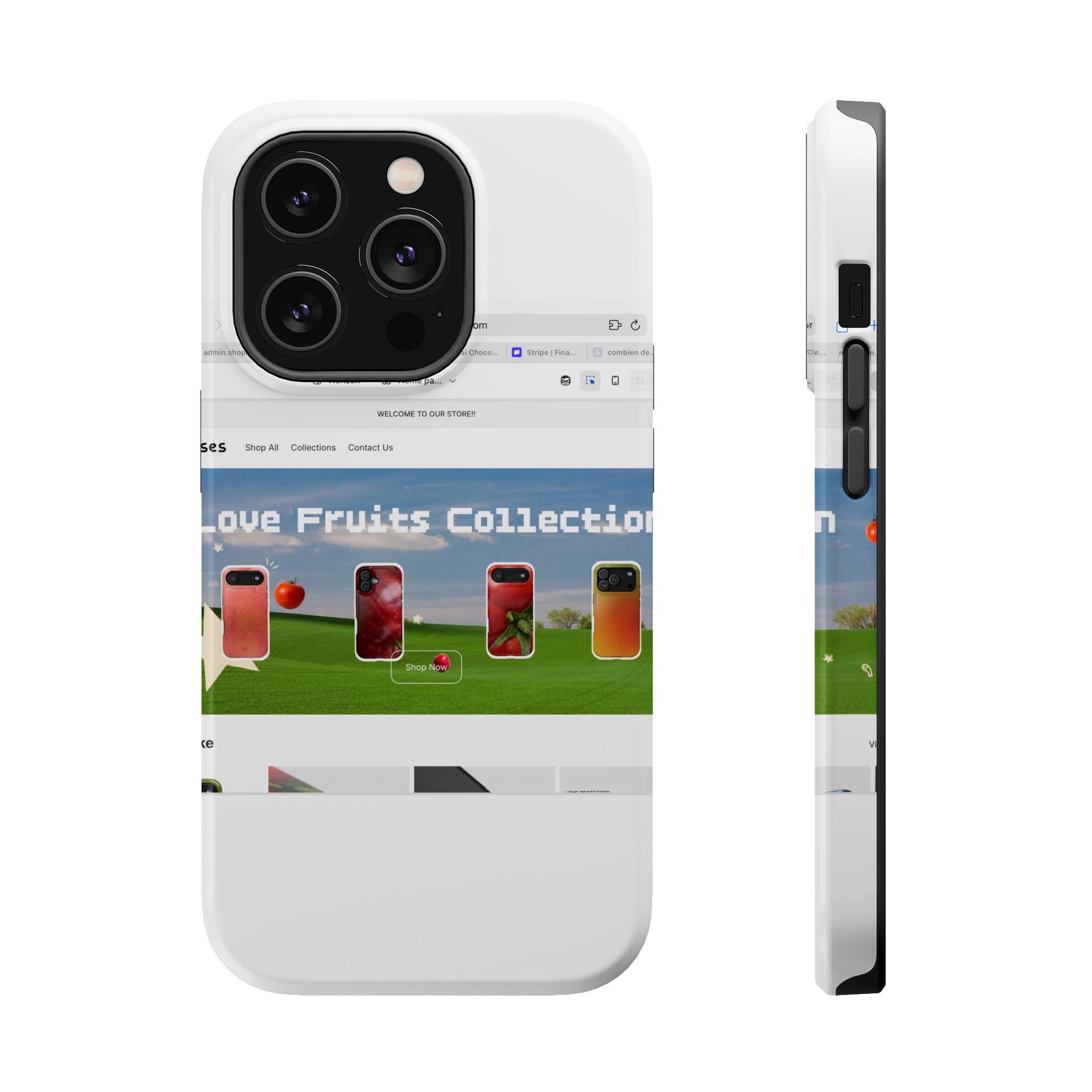 Impact-Resistant Magnetic Phone Case — Colorful Fruit Collection Graphic