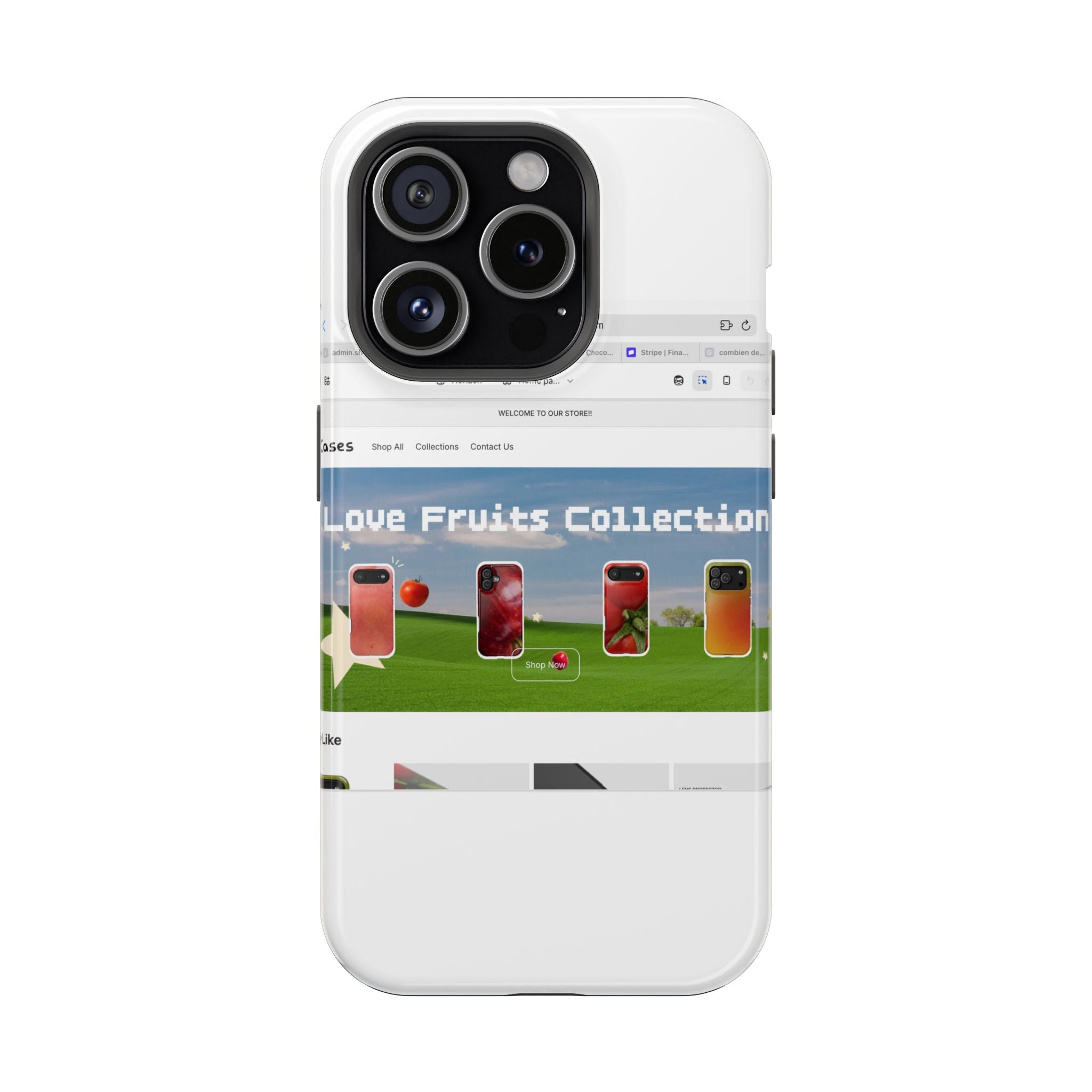 Impact-Resistant Magnetic Phone Case — Colorful Fruit Collection Graphic