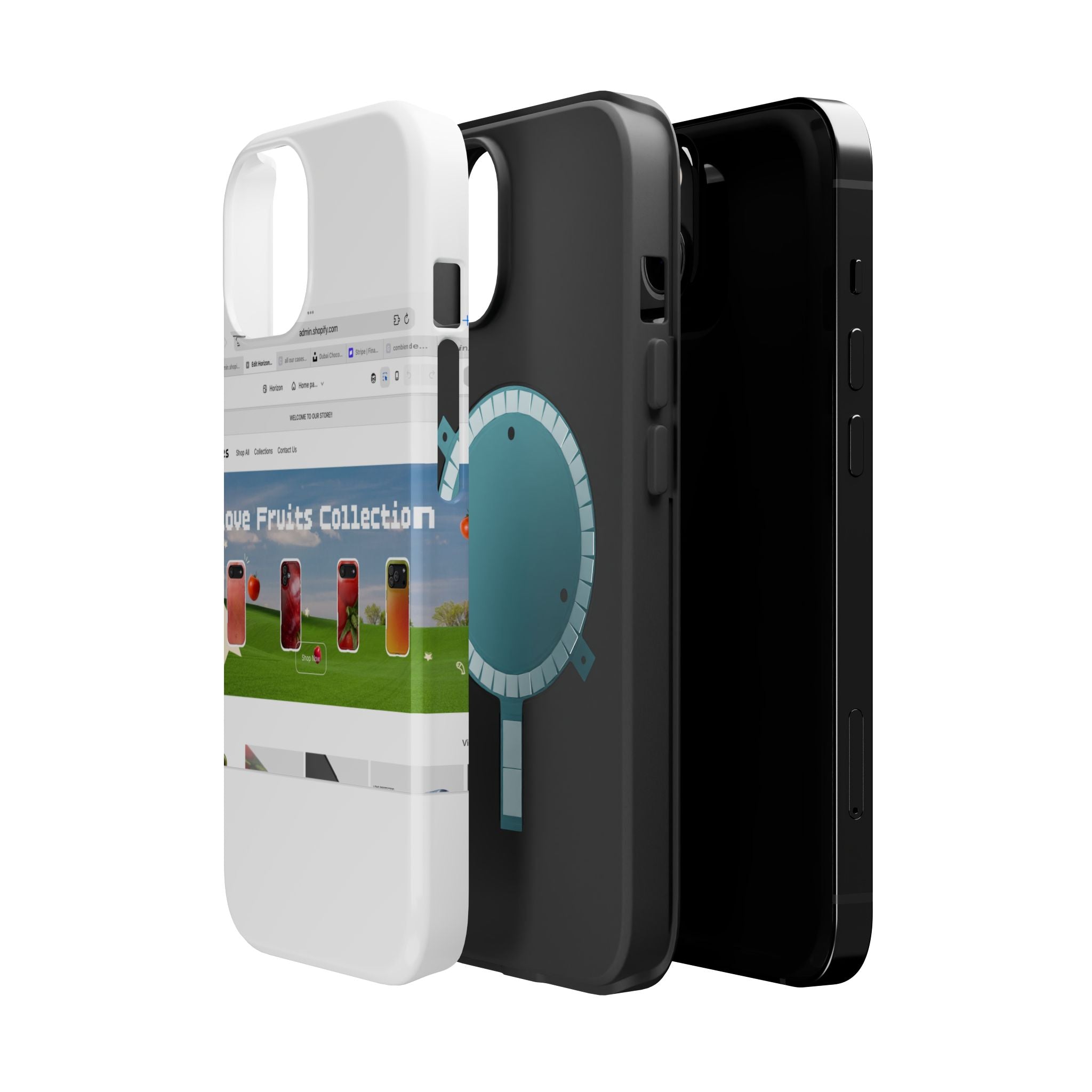 Impact-Resistant Magnetic Phone Case — Colorful Fruit Collection Graphic